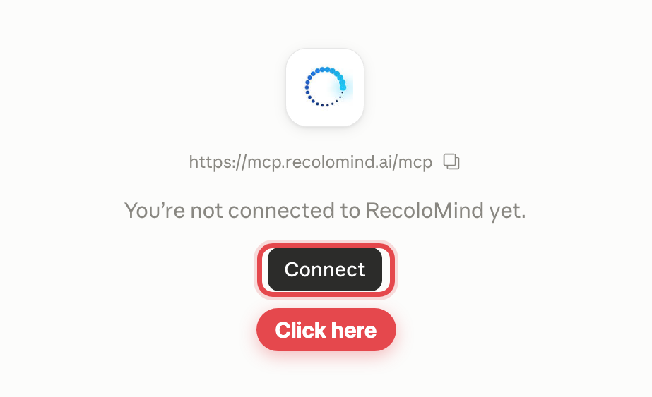 The RecoloMind connector waiting to be connected
